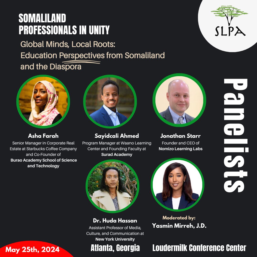 🌍 📚 Dive into the heart of global education with local impact at our ‘Global Minds, Local Roots’ panel! Moderated by Esquire Yasmine Mirreh, J.D, this panel features luminaries like @_hudahassan from NYU, Asha Farah who’s pioneering corporate real estate at Starbucks and