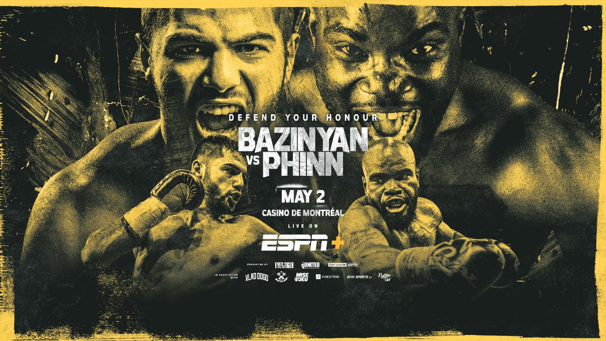 Big fight tonight between two of Canada's finest in Erik Bazinyan and Shakeel Phinn. Televised on ESPN+ for other parts of the world - and be on the lookout for many fighters boxing in Rival gear tonight!