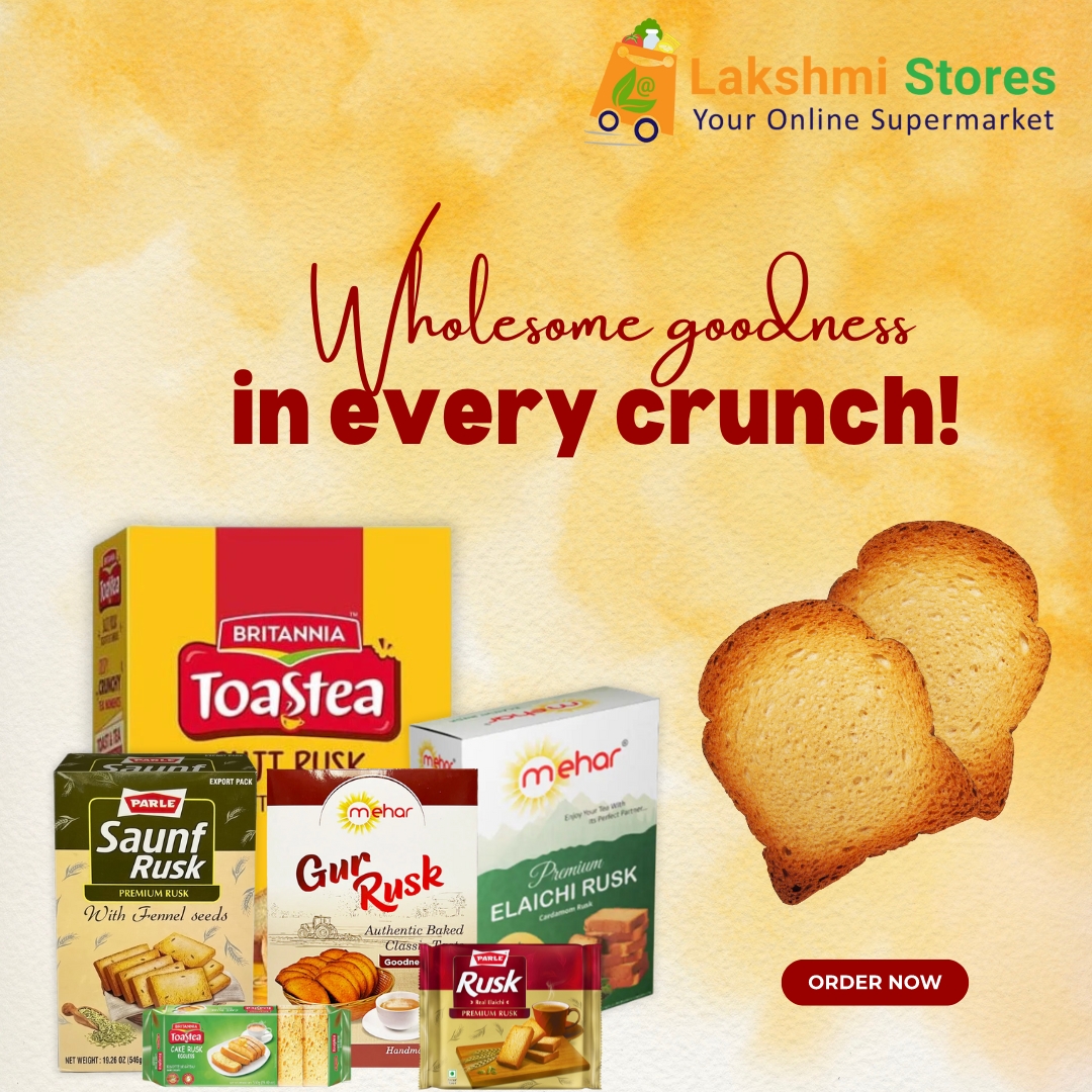 🌟 Dive into the crunch with Lakshmi Stores! Our rusk varieties offer wholesome goodness in every bite. Perfect with your morning tea or as an evening snack! 🍵✨ lakshmistores.com #onlineshopping #lakshmistoresuk #buyonline #RuskLove
