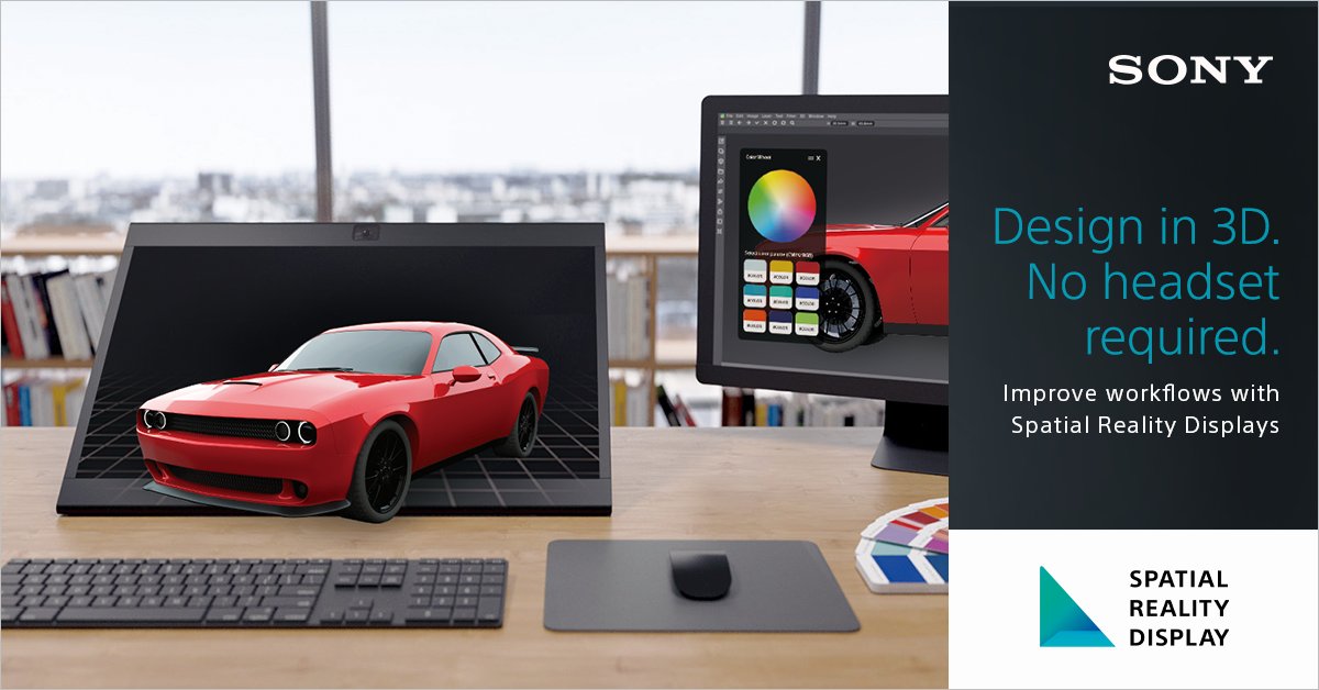 Improve your workflows with Sony's Spatial Reality Displays! Their innovative display technologies provide incredibly realistic 3D images without the use of glasses or VR headsets, to enrich your workflow and integrate easily into your environment: bit.ly/3vSDXUD #xr #3D