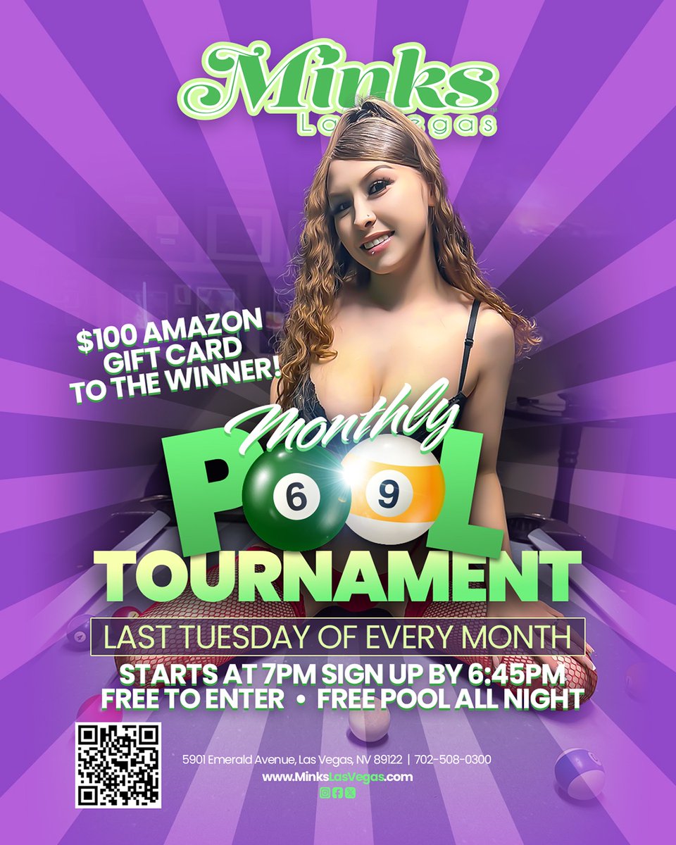 🎱 Join us at Minks for our monthly pool tournament! 🏆 The last Tuesday of every month, sign up by 6:45pm and the tourney starts at 7pm. It's FREE to enter and play, and the winner will take home a $100 Amazon gift card! 💰 Don't miss out on the fun and competition – see you ...