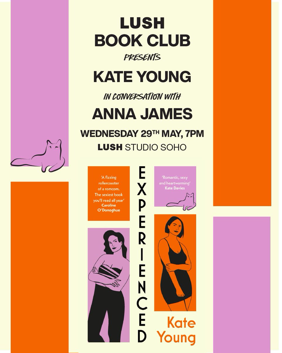 Lush have announced their next #LushBookClub pick and it's EXPERIENCED by @kateyoungwrites! 🧡💜 You can join Kate and other book lovers at Lush Studio Soho on 29th May for a live discussion and Q&A with Anna James 🛁 Purchase tickets here: ow.ly/K4UP50RtnrG