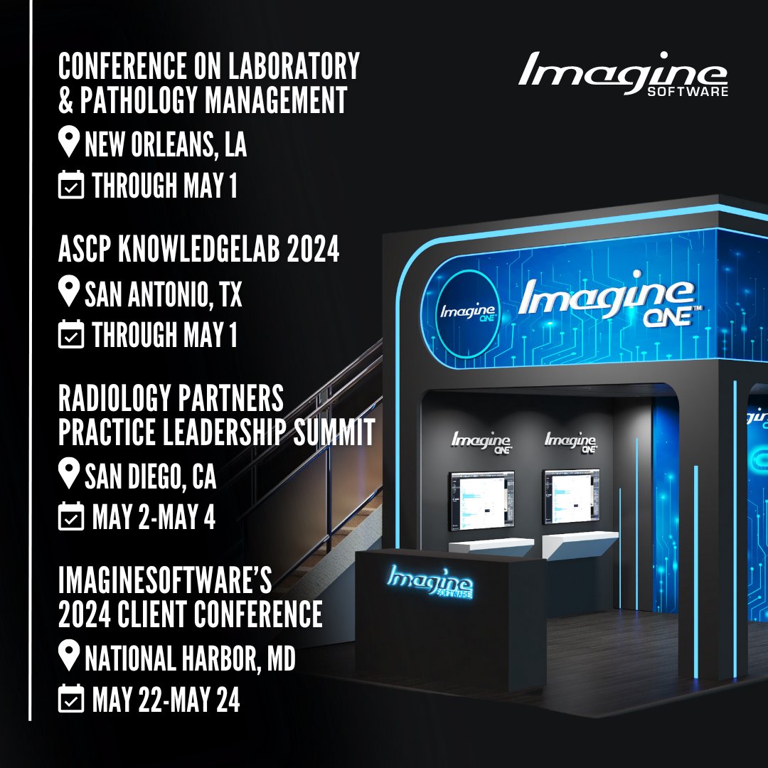 MEET WITH US👋 We’re excited to see you during this month's conferences! Stop by to learn about #ImagineOne, the Quantum Leap in #RCM technology – Schedule a meeting with us here: imagineteam.com/conferences #imaginesoftware #ASCPKnowledgeLab #RadPartners #imagineclientconf24