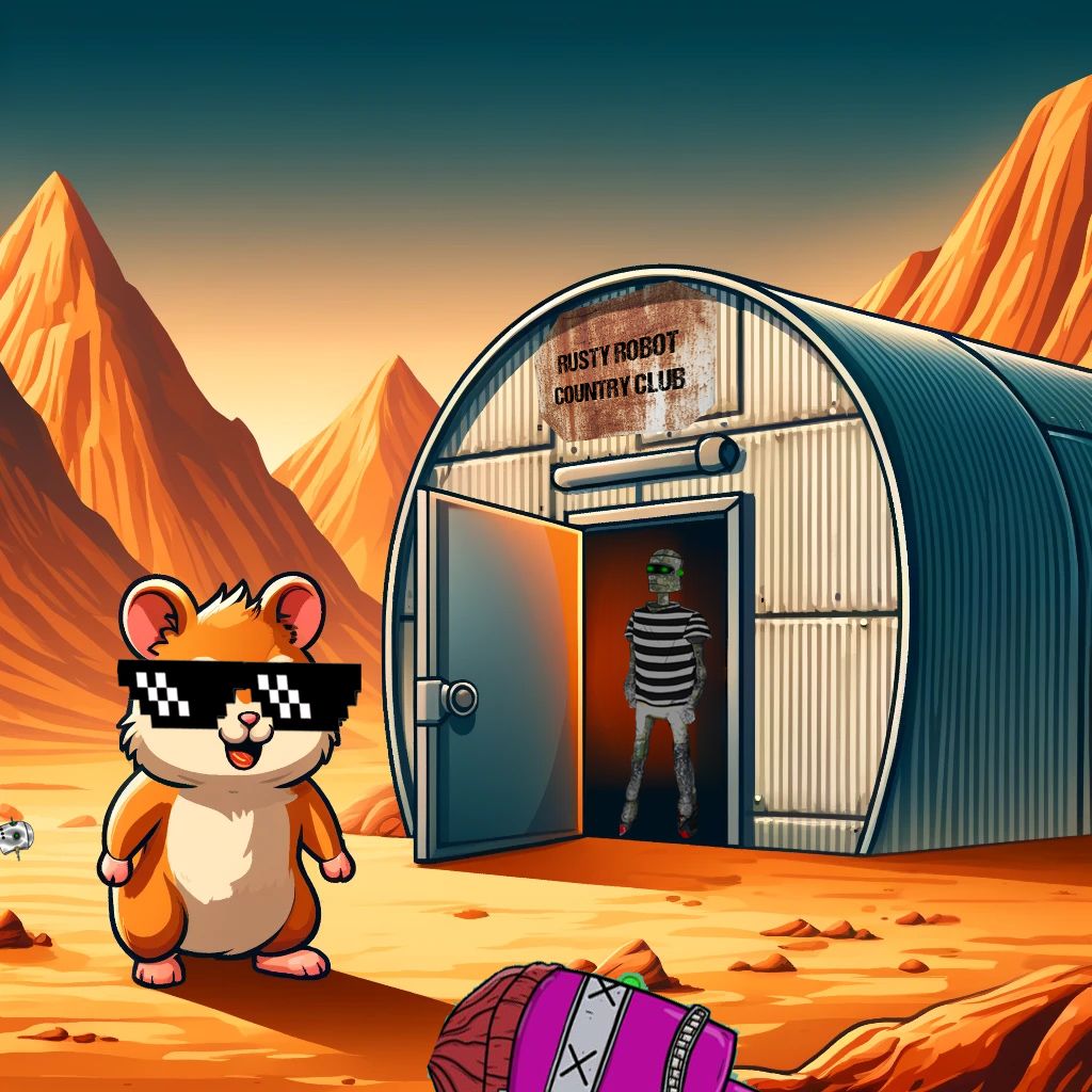 🧵1/3

🐹🚪 Our #HODLHamster has reached the gates of the @RustyRobotCC! But getting in isn't that simple... 🤖🔐

#IOTA #SMR #ShimmerEVM