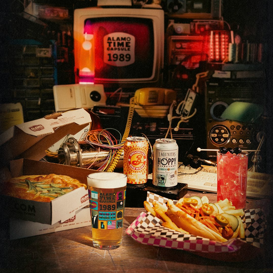Did you think the ‘80s were over? Think again, because they’re back and they’re taking over our menu. Our limited-time Time Capsule 1989 Menu features four themed specials and the ‘89 edition of our Alamo Time Capsules 2024 pint glass – learn more here: bit.ly/44msppS.