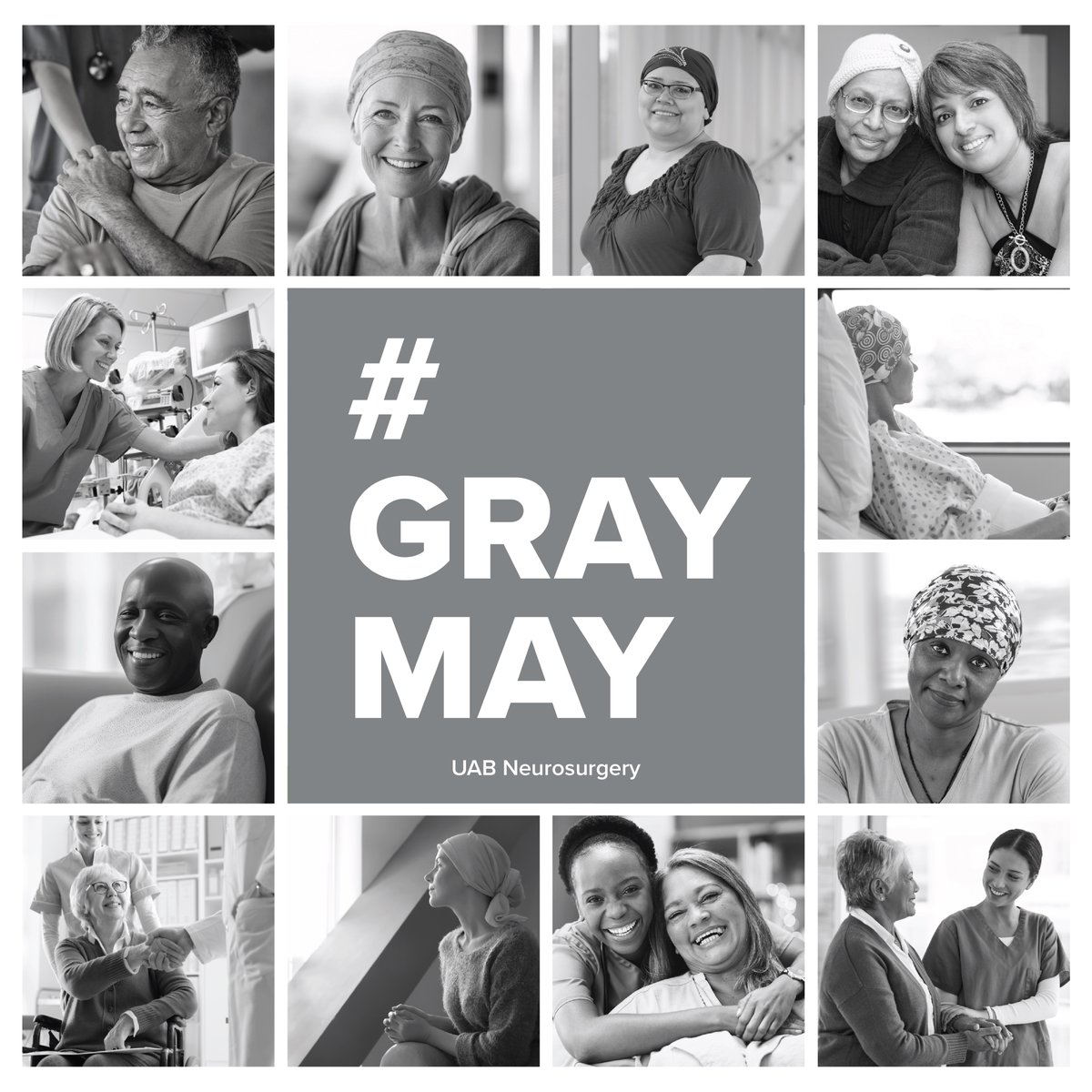 During #GrayMay, we come together for Brain Cancer Awareness Month. Join UAB Neurosurgery and #GoGrayinMay!