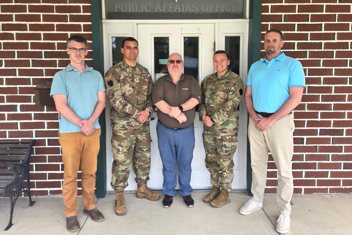 The @PANationalGuard State Public Affairs Office was named the 2023 Public Affairs Organization of the Year (small) in the @USArmy's Keith L. Ware Communications Awards. The office is comprised of (L-R) Zane Craig, Maj. Travis Mueller, Wayne Hall, 2nd Lt. Kate Kramer & Brad Rhen