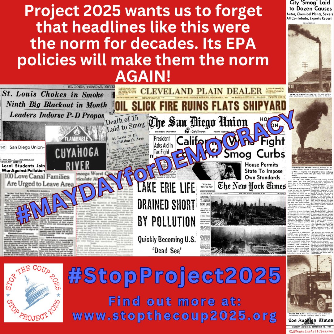 Don't let The @Heritage Fdn and the billionaire industrialists that fund them and #Project2025 return us to this! This is a #MAYDAYforDEMOCRACY: #StopProject2025! stopthecoup2025.org/climate