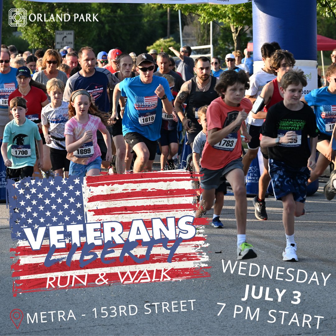 Join us on July 3rd for the Veterans Liberty Run and Walk in Centennial Park. Register today! orlandpark.org/LibertyRunWalk