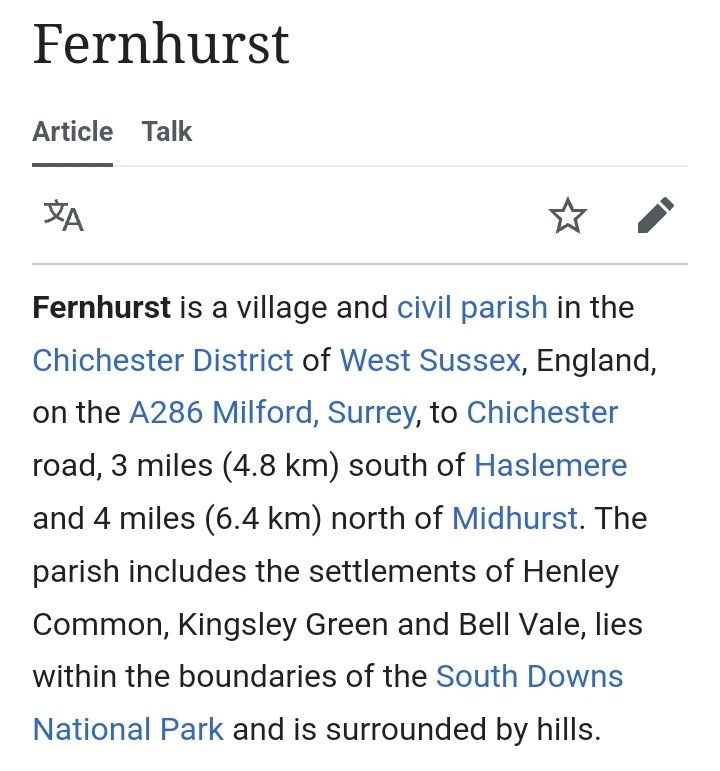Fernhurst is a 'village and civil parish in the Chichester District'. In her 2015 council election leaflet, subtitled 'a local choice for Midhurst Ward', Dunfield-Prayero described Fernhurt as her 'permanent home.'