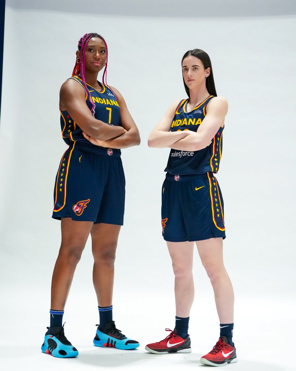 Aliyah Boston & Caitlin Clark are on set for media day 📸