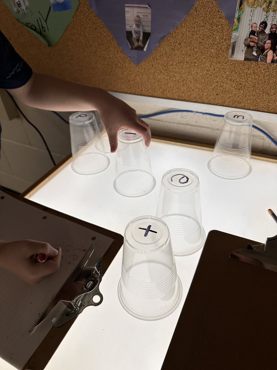 Working on our “et” word family on the light table.  
#Kindergarten