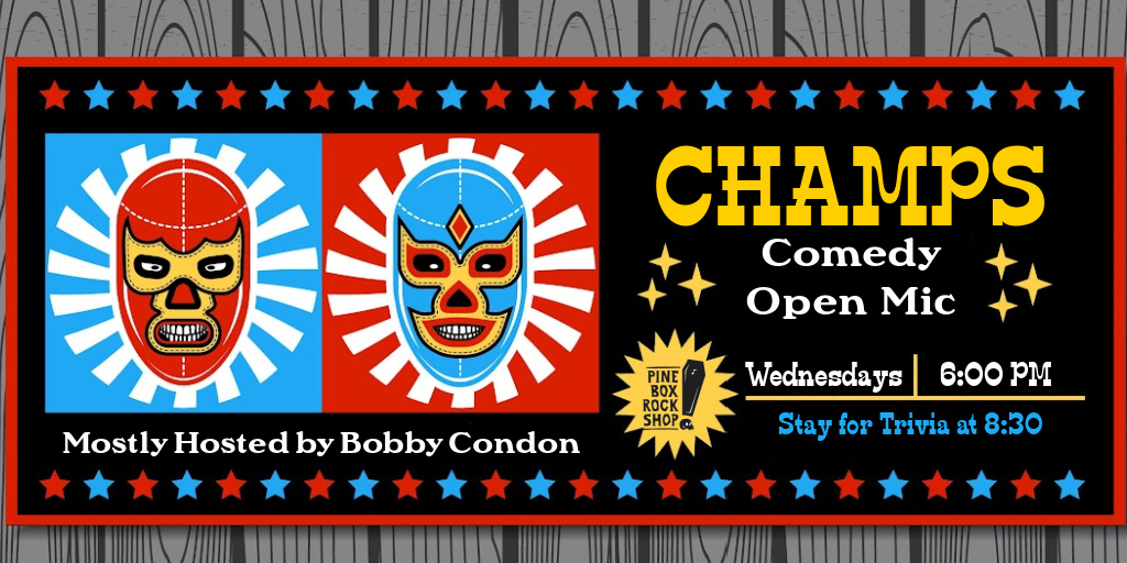 Sign ups at 6, mic starts at 6:30! Happy Hour till 7: $5 @sixpoint Hipster Funeral Pints, $5 Wells, $7 Can & Shot Special. Check out all our open mics at pineboxrockshop.com. @Bobby_Condon