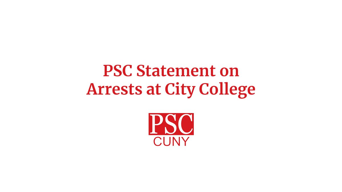 The PSC condemns in the strongest possible terms the militarized policing of campuses that is taking place across the country and in New York City, including at our own @CityCollegeNY campus last night. Full statement: psc-cuny.org/news-events/ar…