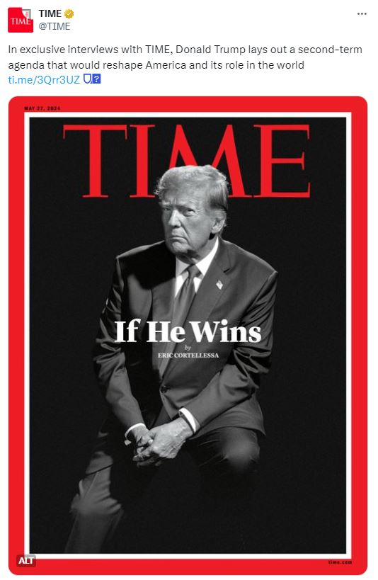❌ This supposed @TIME cover is altered -- the version the magazine published shows more of the letter 'M' behind former US president Donald Trump's head u.afp.com/5PTQ