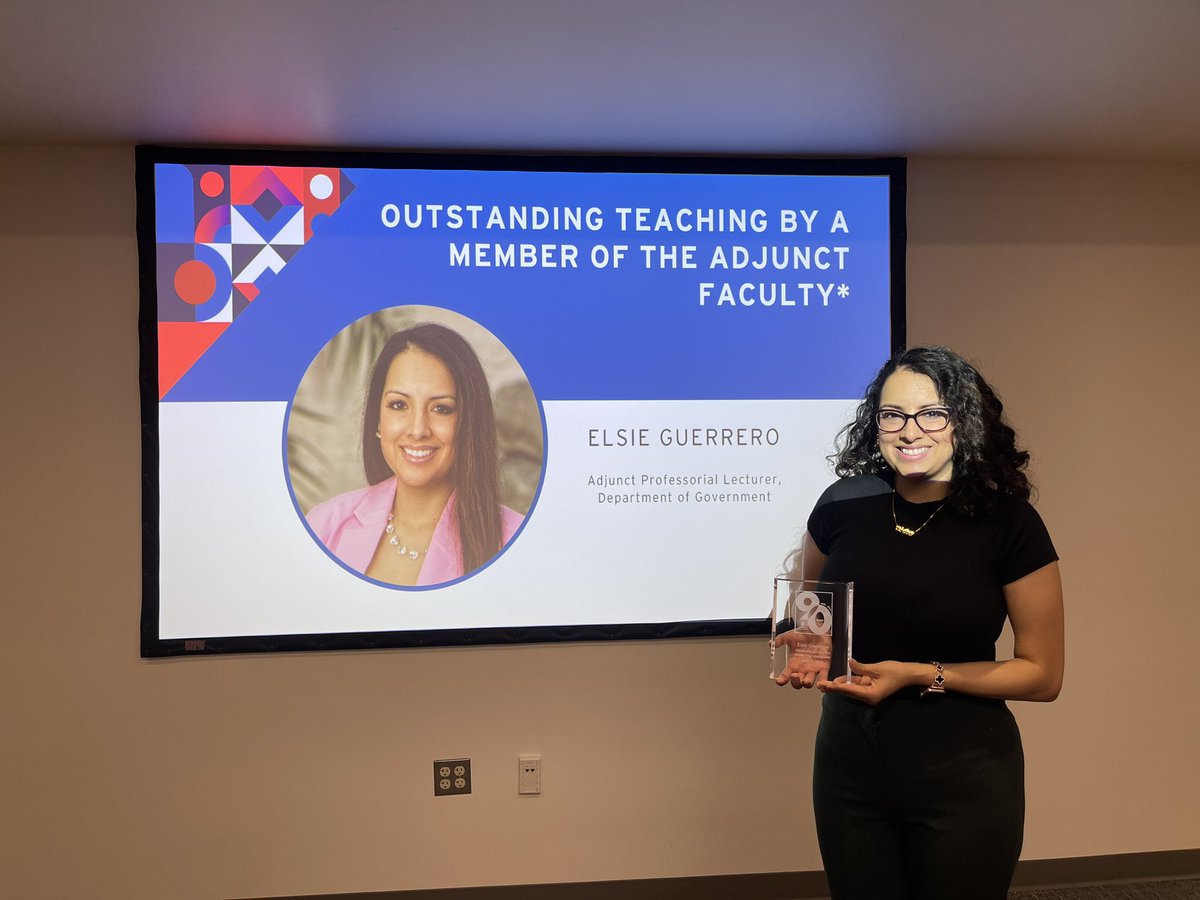 Thank you, @AU_SPA, for this beautiful award. It’s been a great honor working for @AmericanU. Thank you to my students for allowing me to be their professor. #eagles #AUproud