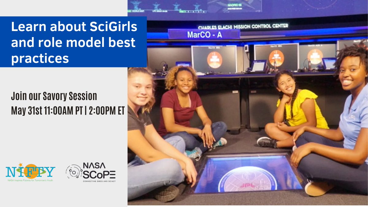 Be a role model! Join our Savory Session this Friday to hear from @scigirls about role model best practices! Register today at bit.ly/savorys #SciComm #outreach