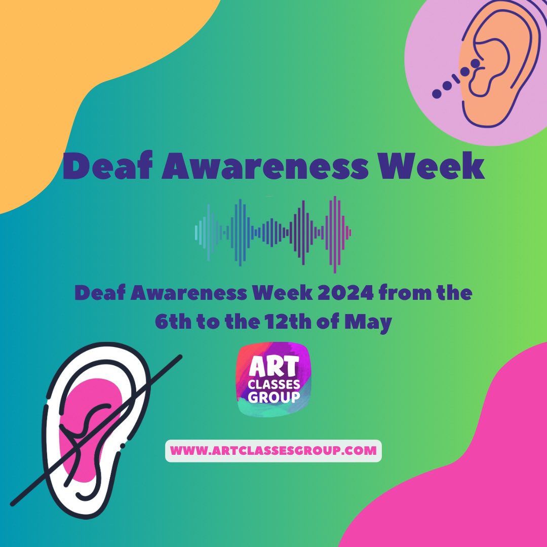 Deaf Awareness Week!
Join us - May 6th to 12th at Art Classes Group studio in Slough is hosting a week-long programme about Deaf Awareness 

#DeafAwarenessWeek #LetsCreate #inclusion 🦻