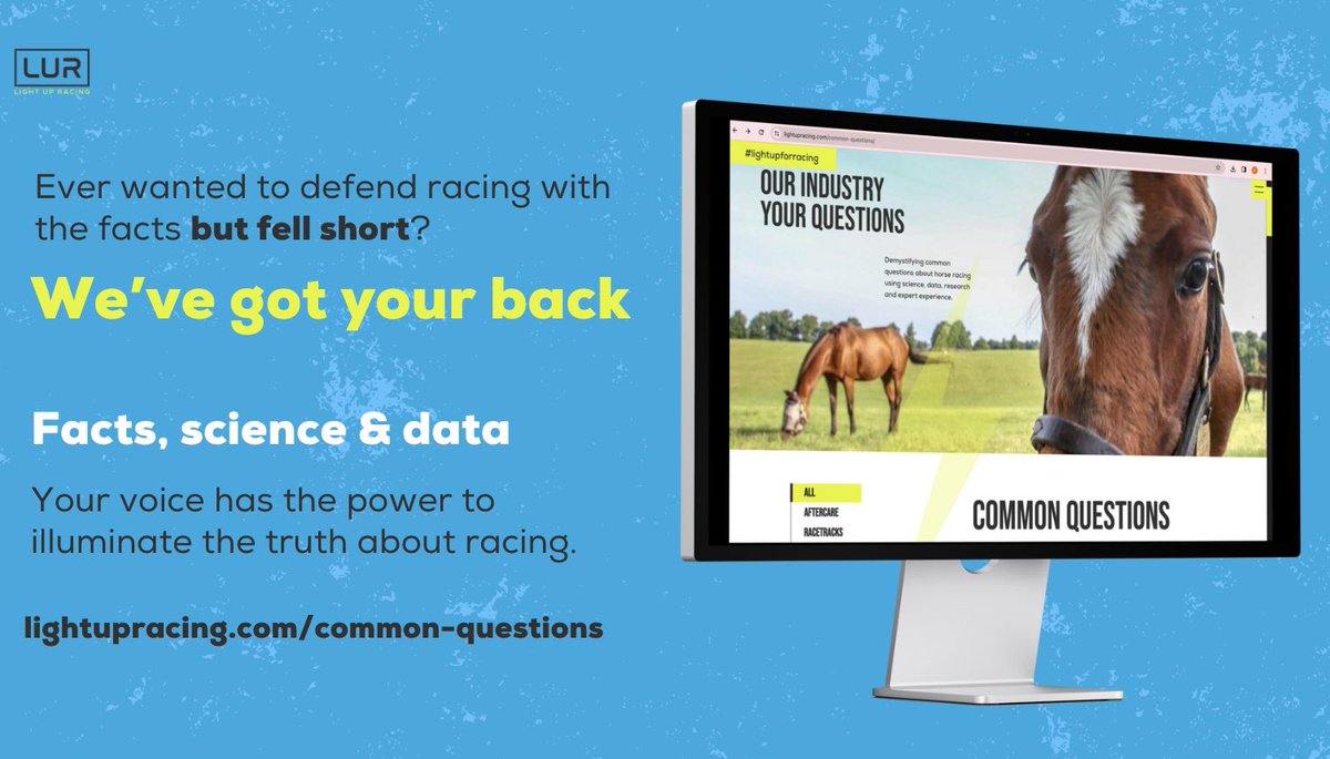As we get closer to Derby and many misconceptions are promoted about horse racing, visit our website to stay informed on answers to Common Questions. lightupracing.com/common-questio… Have another question? Drop us a comment below and let us know what you’d like answered next! 👇 Stay
