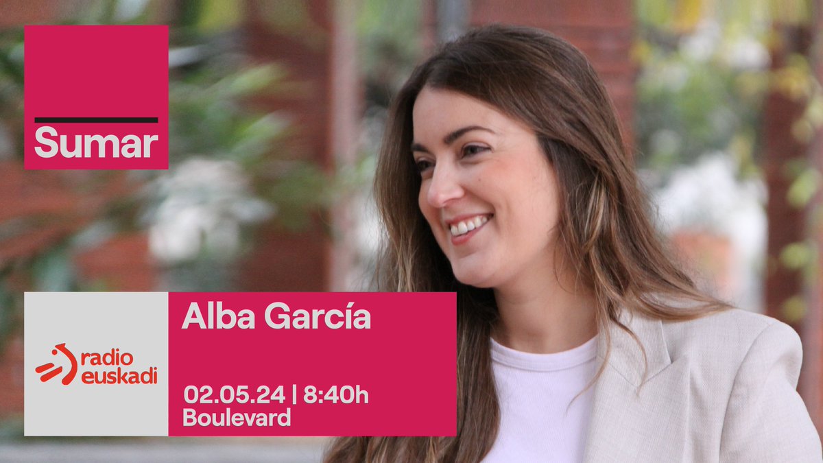 📻Mañana @alba_garcia_m estará en en @Boulevardeitb a partir de las 8:40h. Puedes escuchar la entrevista completa en este enlace 👉eitb.eus/es/radio/radio…