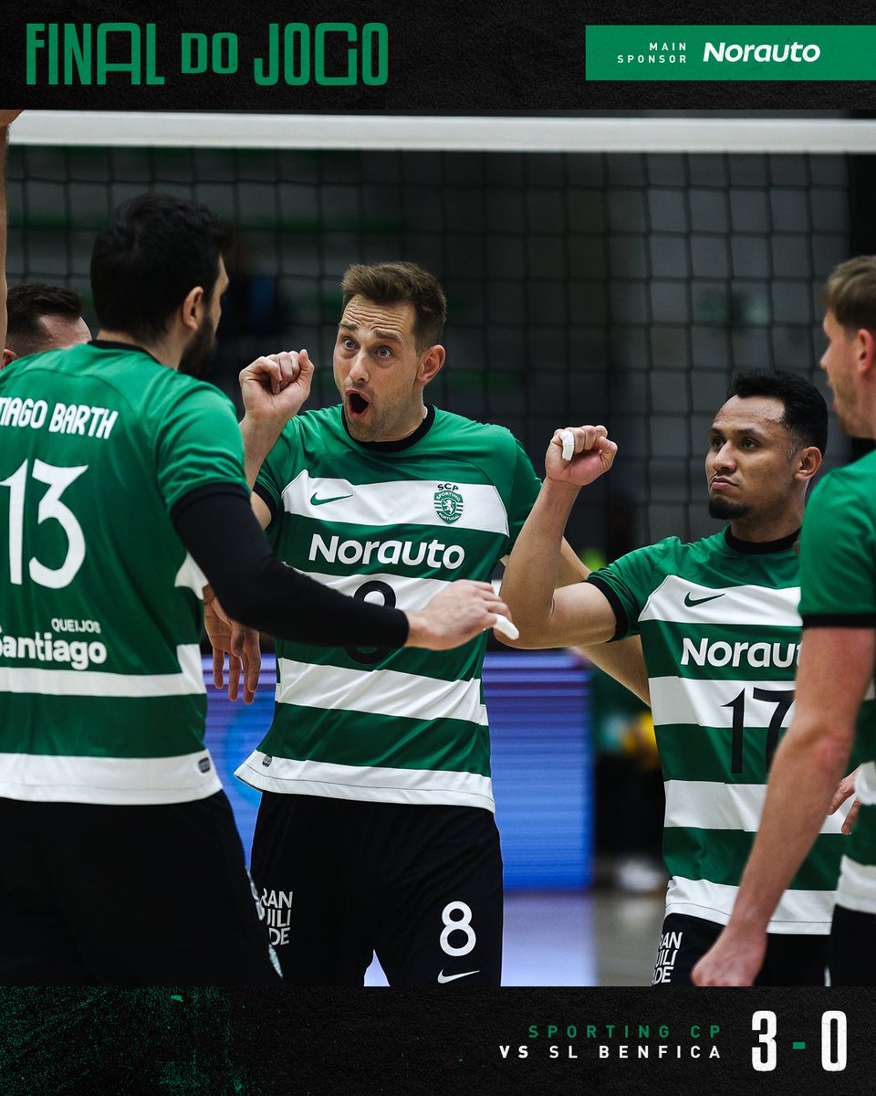 #VoleibolSCP | ⏹️ GRANDE VITÓRIA DOS LEÕES!!! O 4️⃣.º jogo da Final da Liga Una Seguros é nosso e a disputa do título vai ser ATÉ AO FIM!!! 💪💚 Parciais: 25-22, 25-18 e 27-25 #SLBSCP // 3-0