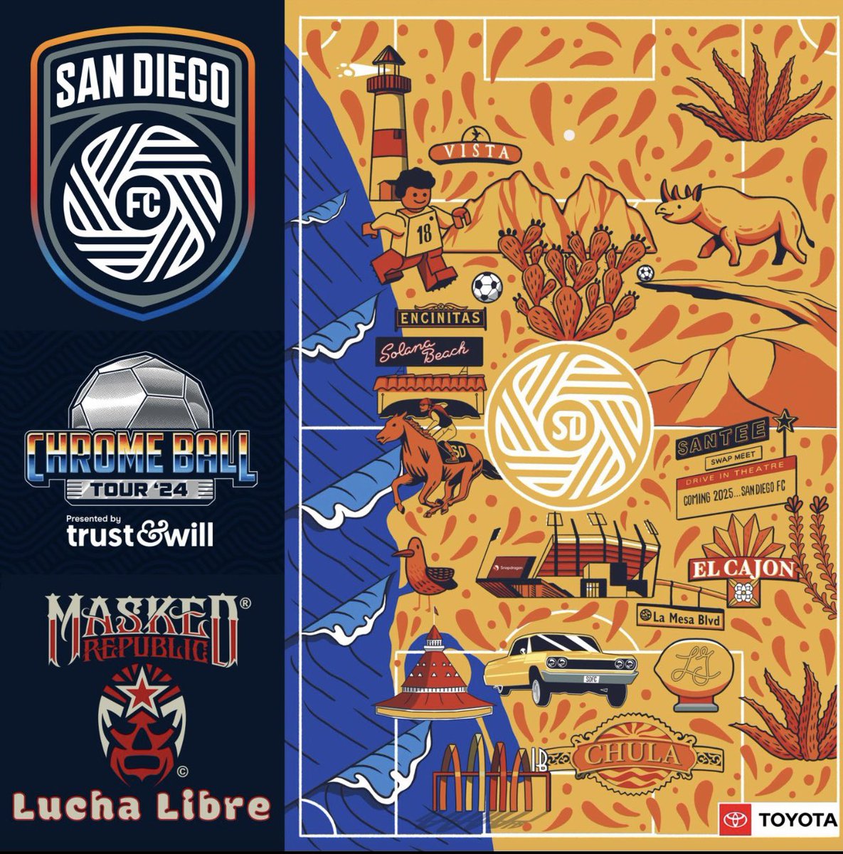THIS SATURDAY in our hometown of San Diego - and even more specific our hometown of Chula Vista - we are honored to join @sandiegofc as we get ready for @MLS action in 2025! Come see some of San Diego & Tijuana’s best luchadores at the #ChromeBallTour