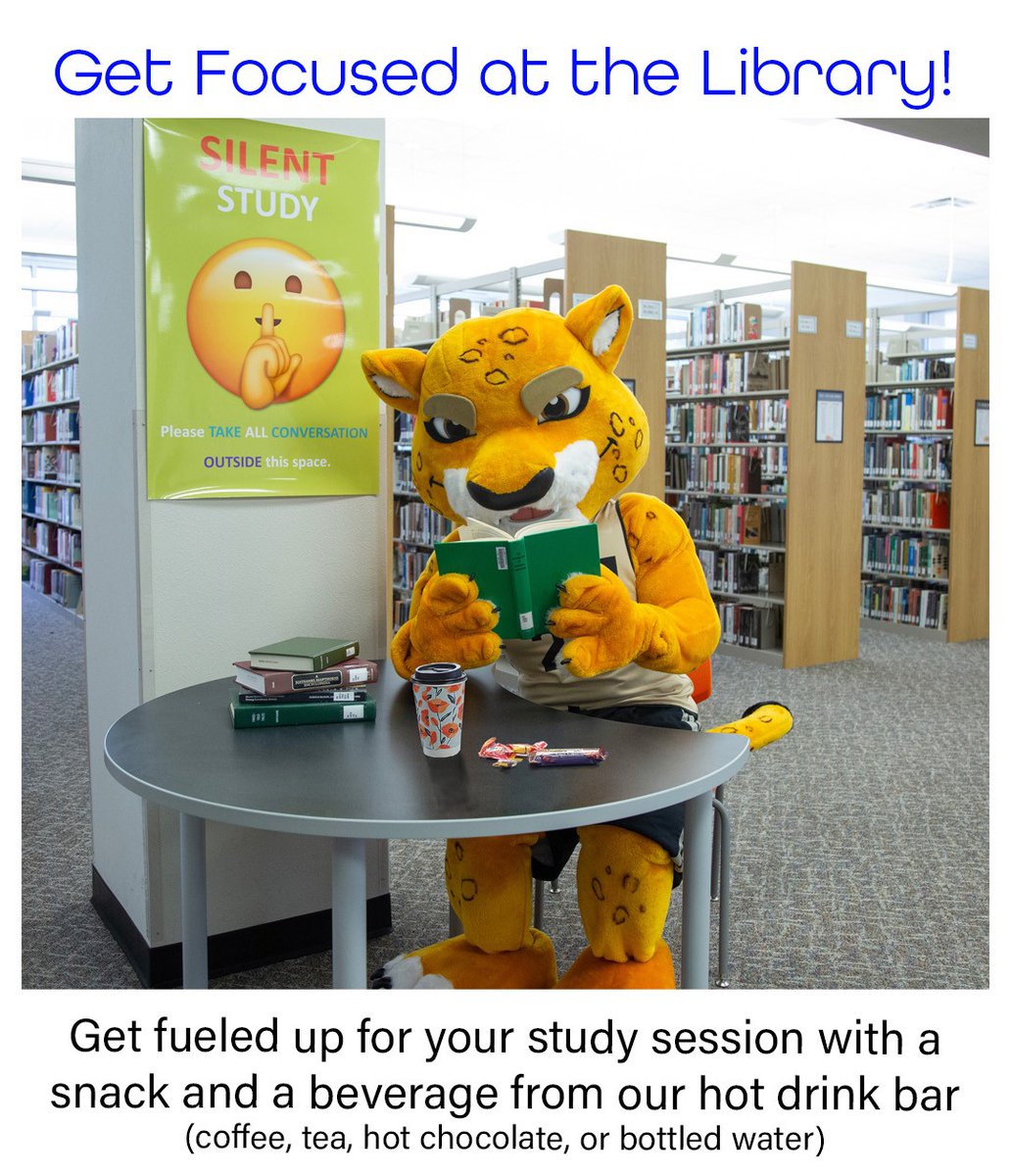 Attention, Temple College Students! Today through May 9, the Hubert M. Dawson Library has snacks and hot drinks -- coffee, tea, hot chocolate -- available to help you study! #YourCommunitysCollege