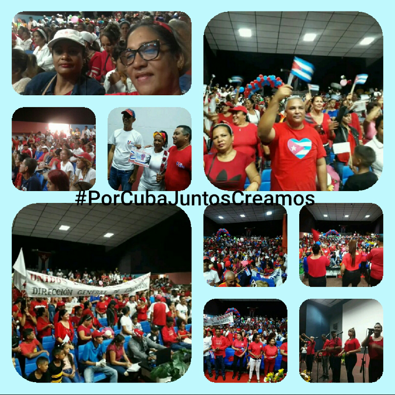 En el #MunicipioMediaLuna ni la persistente lluvia apagó el entusiasmo, ni la alegría del pueblo en la celebración del #1Mayo, en un acto con mucho colorido y fervor revolucionario. #ProvinciaGranma #PorCubaJuntosCreamos @DiazCanelB @YudelkisOrtizB @YanetsyTerry @AliuskaJerez