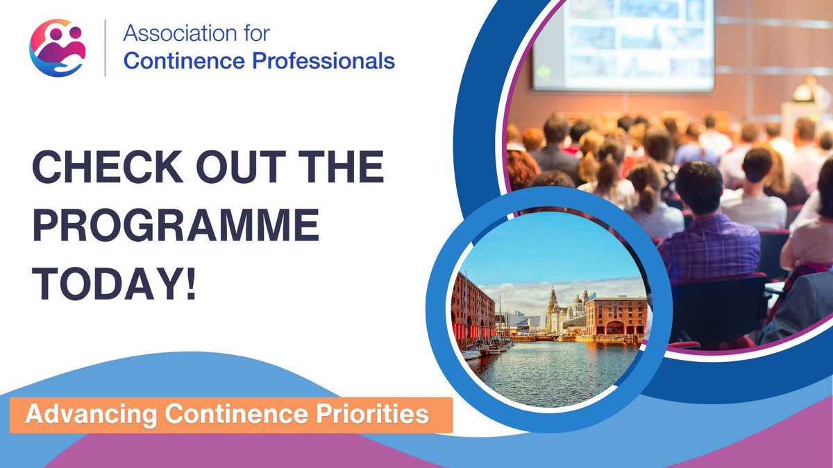 Just under three weeks until #ACP2024 Annual Conference! Check out the programme to learn more about the sessions you can look forward to, delivered by renowned #bladder and #bowel specialists! 👉🏼 buff.ly/3w4TTDS #ACP2024 #Continence #Urology #Nursing #ContinenceCare
