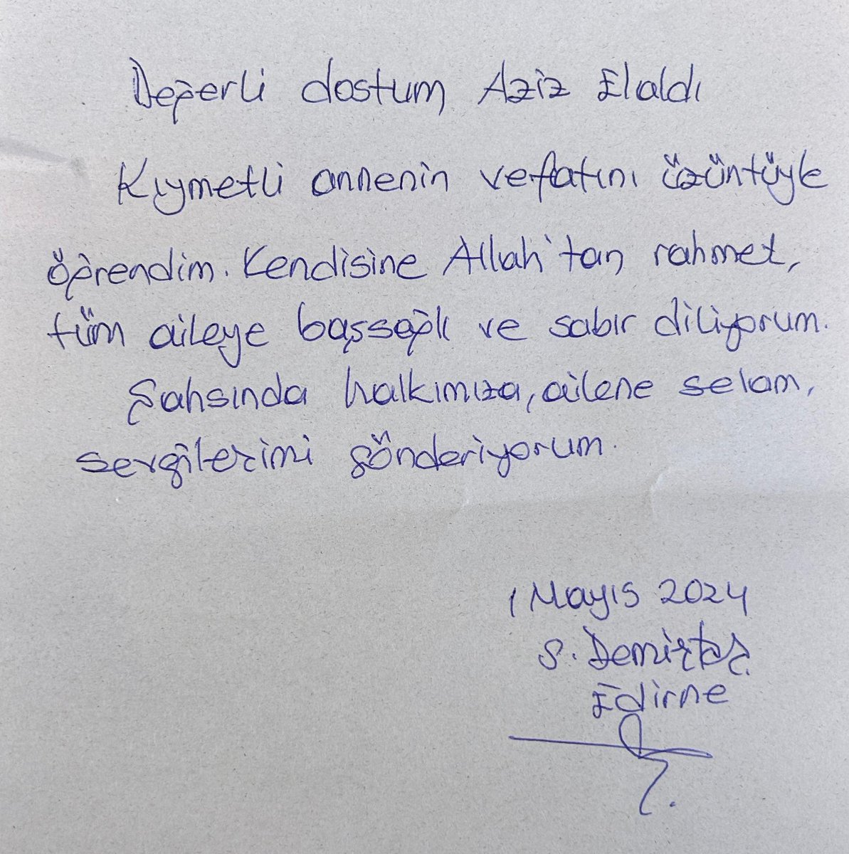 ▫️ Selahattin Demirtaş, annesini kaybeden Amedspor başkanı Aziz Elaldı’ya başsağlığı mesajı gönderdi.