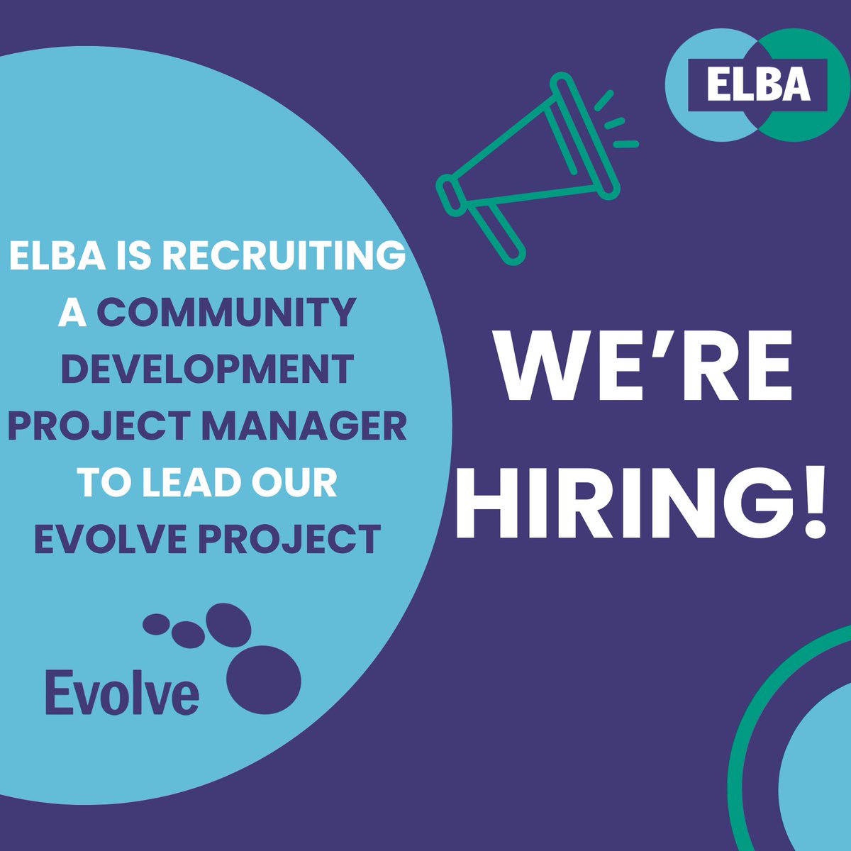 ELBA IS HIRING❗ We are recruiting a proactive & creative individual to lead an innovative project that empowers businesses & charities through employee volunteering. You can learn more about the Evolve Project 👉 bit.ly/3QrSON5'. & apply 👉 bit.ly/44p88jf