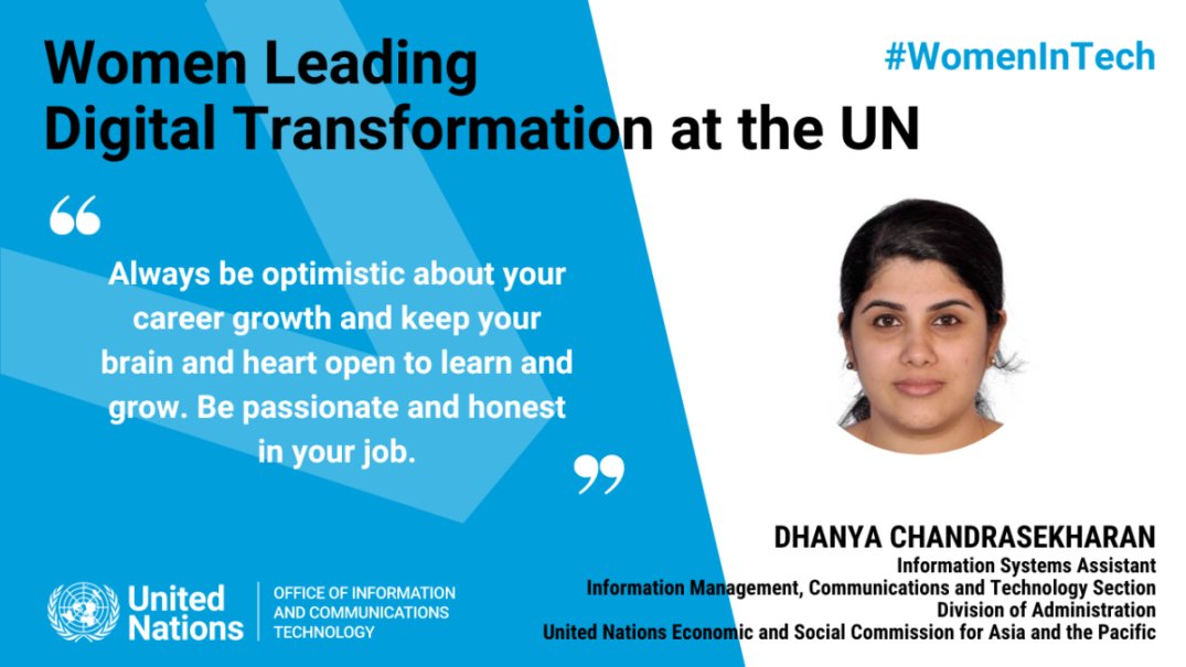 Dhanya Chandrasekharan, Information Systems Assistant at @UNESCWA, discusses migrating websites from data centres to the Azure cloud, in today's #WomenInTech website! Curious to learn more about Dhanya and her work at @UNESCWA? Read the profile today: unite.un.org/WomenInTech-UN…