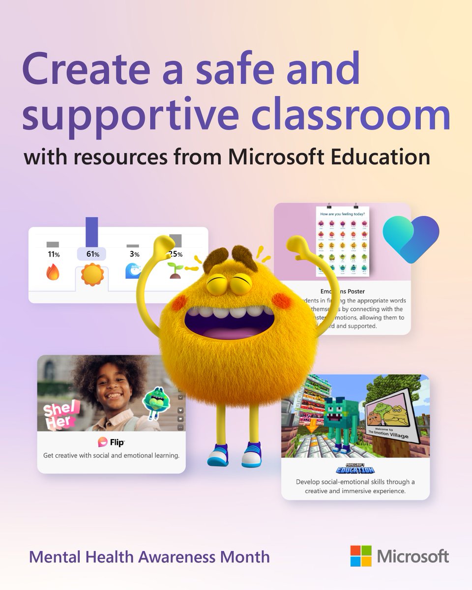 Half of all #MentalHealth conditions show first signs before a person turns 14 years old—which means educators are in a unique position to help. Create a more mindful classroom with resources from @PlayCraftLearn, Reflect, and @calm: msft.it/6018YPy94 #MicrosoftEDU