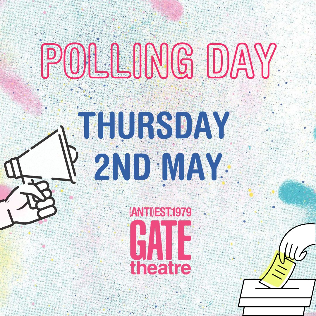 Polling day is tomorrow - Thursday 2nd May!
We believe it is important to exercise your right to vote.
Remember to bring photo ID to your local polling station
#pollingday #vote #gatetheatre #opengate