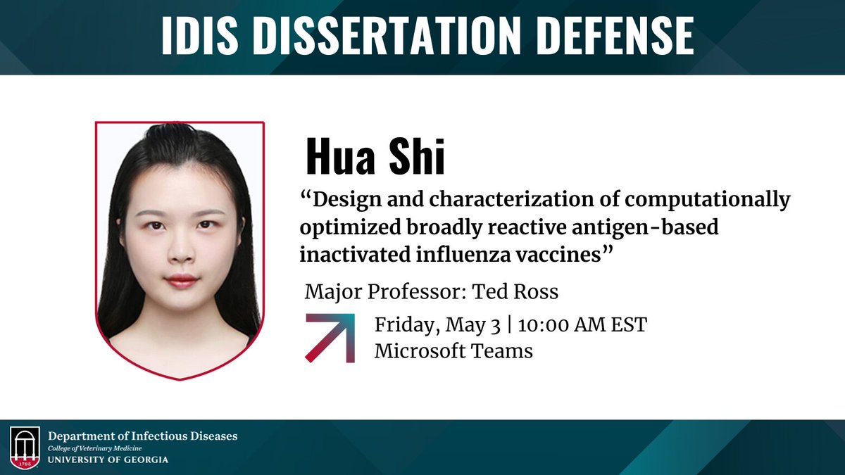 Join us today for a dissertation defense on Microsoft Teams. We hope to see you there! See more of Hua's work at scholar.google.com/citations?user…