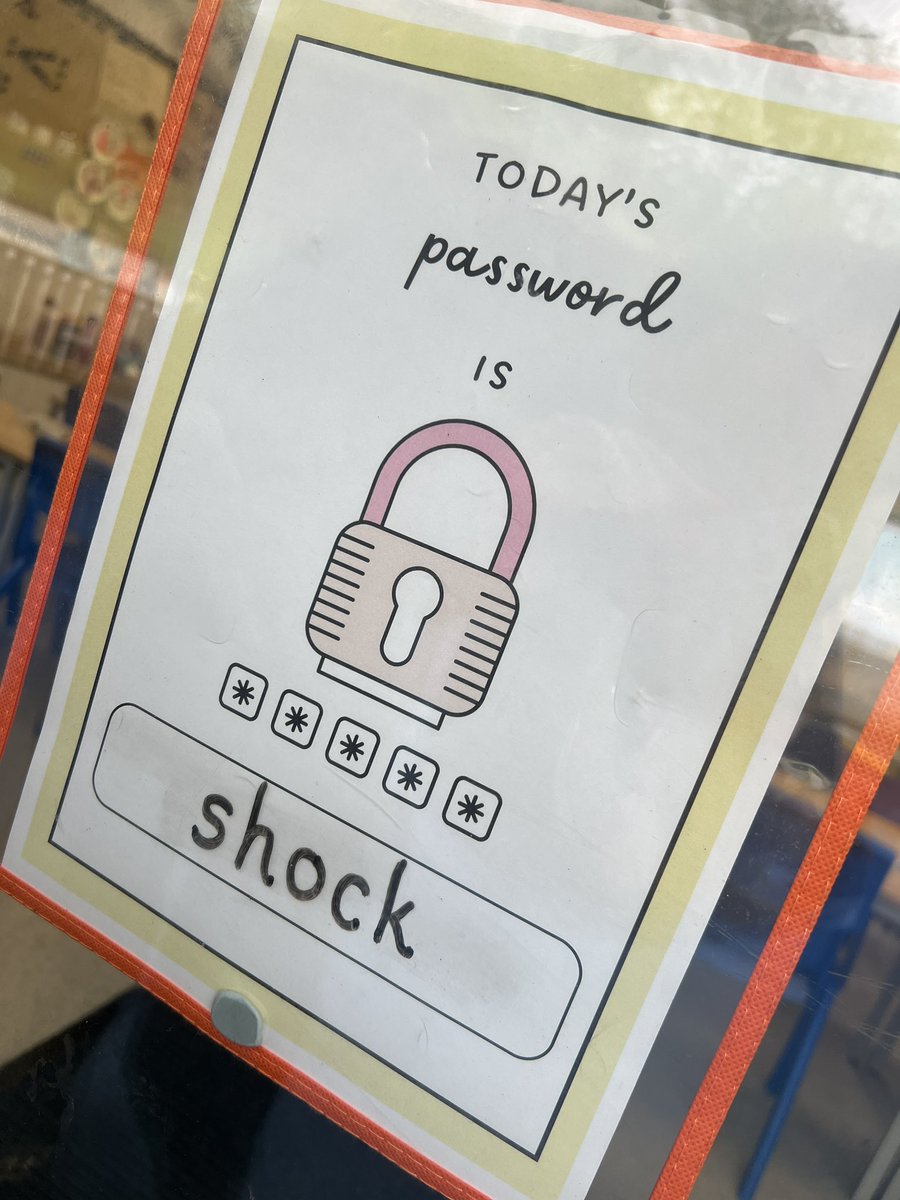 In preparation for the Phonics Screening Check we are trying to find more fun, engaging ways to get Phonics into every part of the day. Thanks to @twinklresources I came across this ‘password’ idea & the children have loved reading the word to enter the classroom! #Phonics 💡🤩