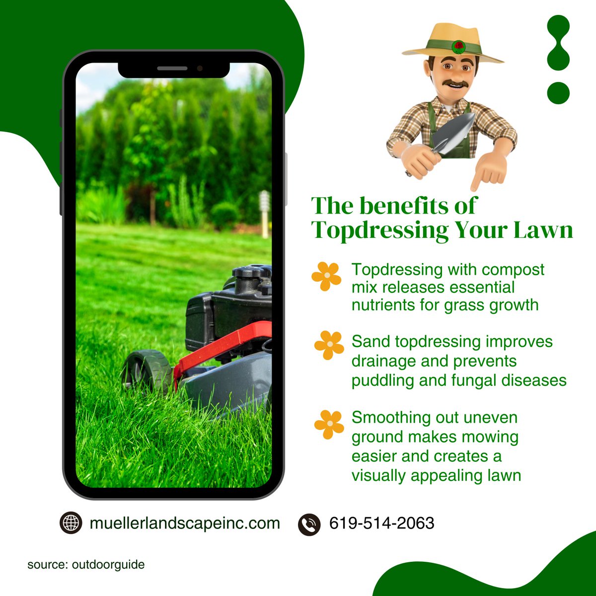 Tired of battling with your lawn? 🌱 Forget the old wives' tales and try topdressing! Whether it's adding nutrients with a compost mix or improving drainage with sand, this technique is a game-changer for your yard. 

#Gardening #Gardeningservices #LandscapeDesign