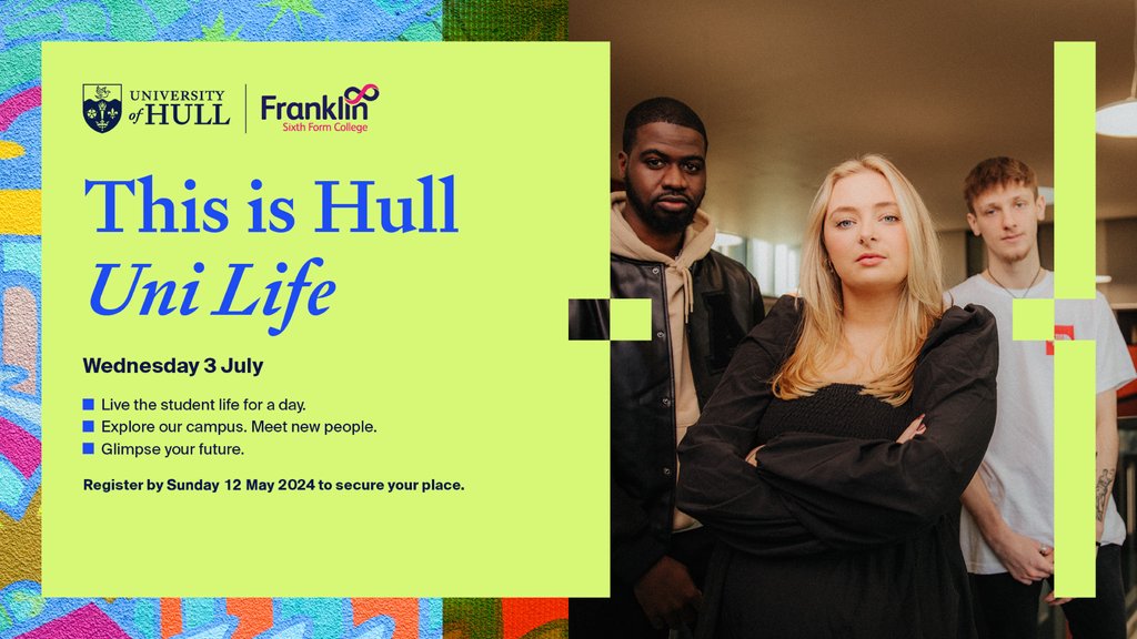 Our annual visit to the @UniOfHull will be taking place on the 3rd of July, where our first-year students will have the chance to gain insight into the pathways available to them after Franklin. Secure your place through your ASPIRE session before the 12th of May. #SeeYourFuture