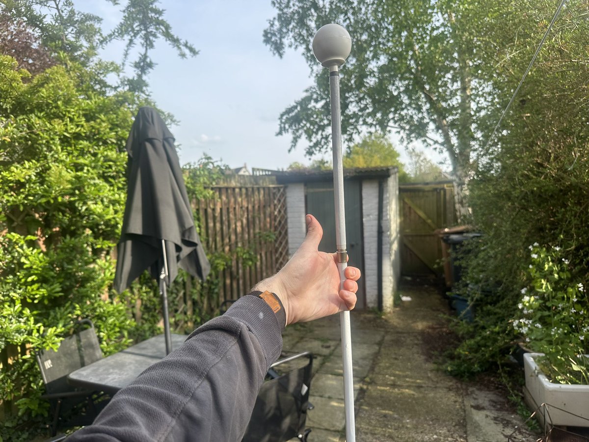 Exciting news Michael Cane, the cane of doom rides again. Lovely John from the RNIB shop in London has performed life saving surgery. Long live Michael