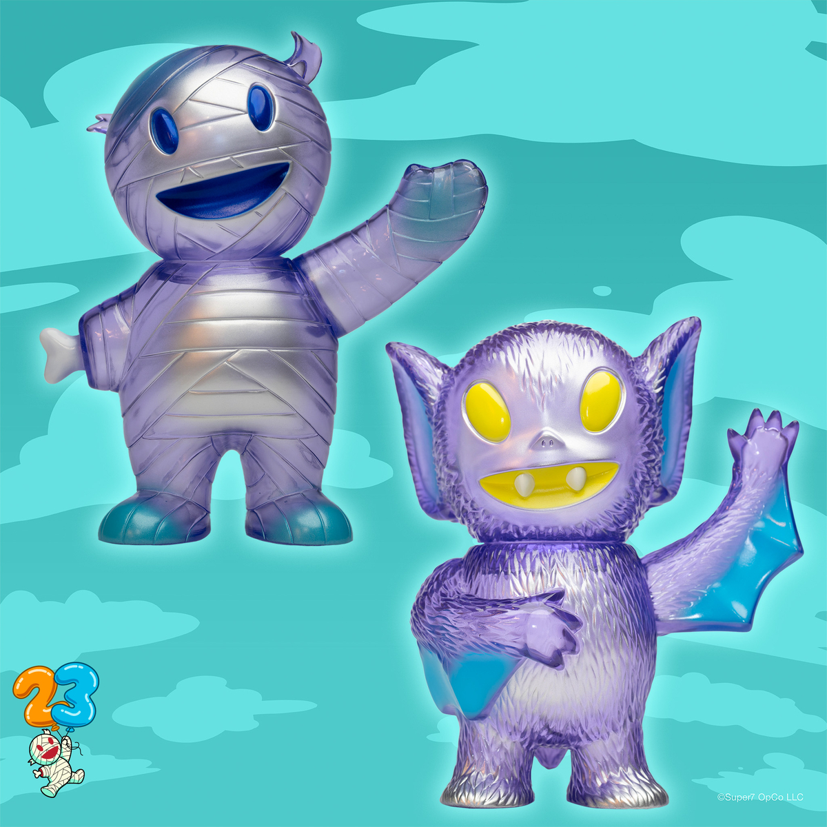 Goodness grapeness! Super7’s loveable mascot Mummy Boy and his BFF Bat Boy are back in their latest Japanese vinyl forms as the Ghostly Grape duo! Handmade, hand-painted, and imported from Japan! Act fast - Available now at Super7.com! #Super7