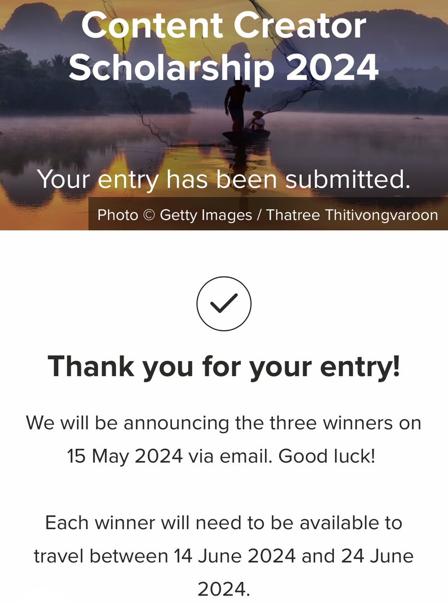 Applied for the @WorldNomads Content Creator Scholarship. Keep your fingers crossed for me! 🤞🏽 Winners for the trip to Thailand are announced on May 15th. 

In 2020, I won a trip to Thailand but it was cancelled (for obvious reasons). I’ve yet to go so this would be serendipitous