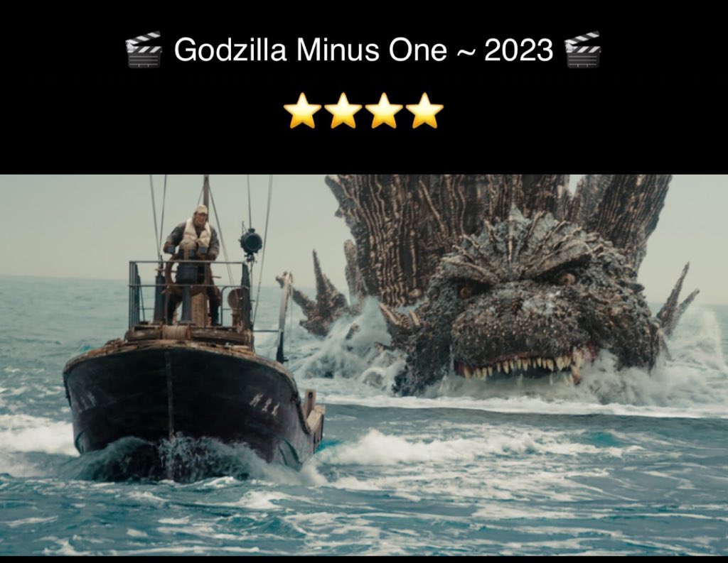 🎬 Godzilla Minus One ~ 2023 🎬
⭐️⭐️⭐️⭐️

#Godzilla #Godzillaminusone #godzilladdiction #godzillavskong #godzillamovie #godzillachallenge #godzillaxkong #godzillaxkongthenewempire #movies #films #cinema