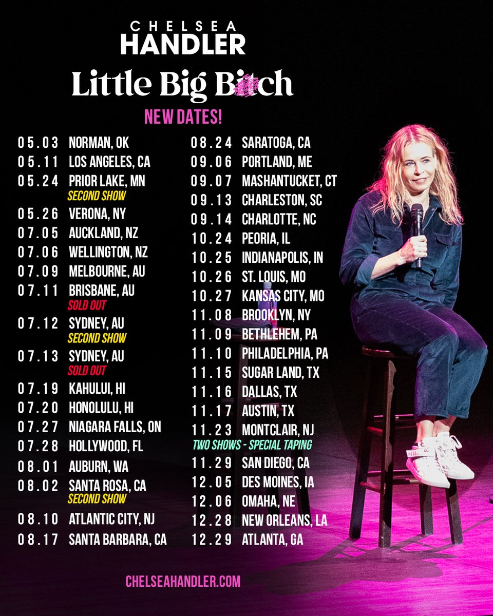 22 NEW SHOWS ADDED! 🚨 Use code LITTLE for tix at chelseahandler.com