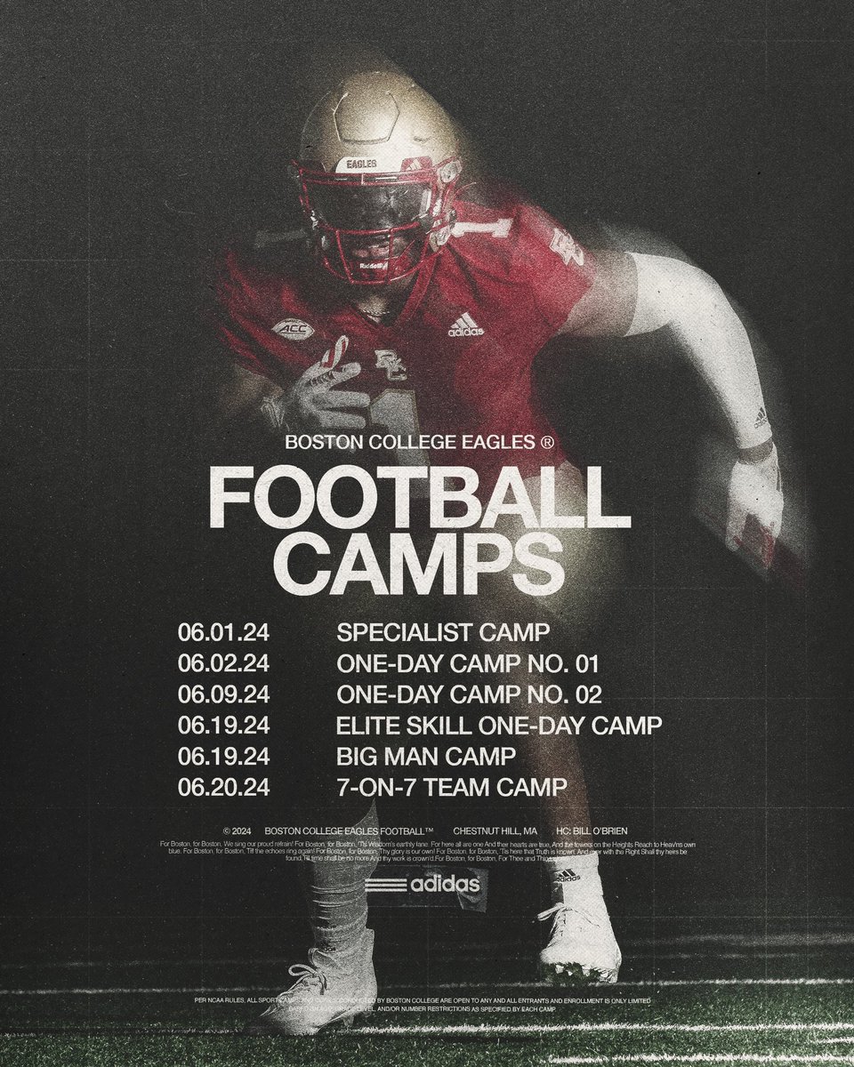 Camp with the Eagles this summer 🦅

Register: bit.ly/2024BCFBCAMPS

#EarnIt