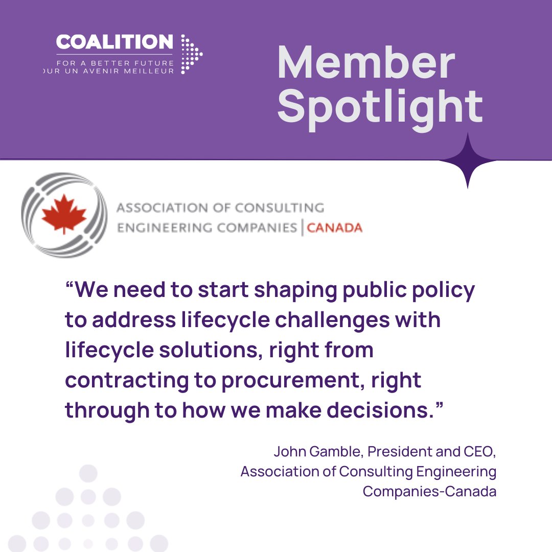 🌟 In this month's member spotlight, we are highlighting the work of the @ACECCanada . As the federal government moves forward with initiatives to accelerate housing construction and the transition to electric vehicles, @JDGamble, President and CEO of ACEC, says there is an…