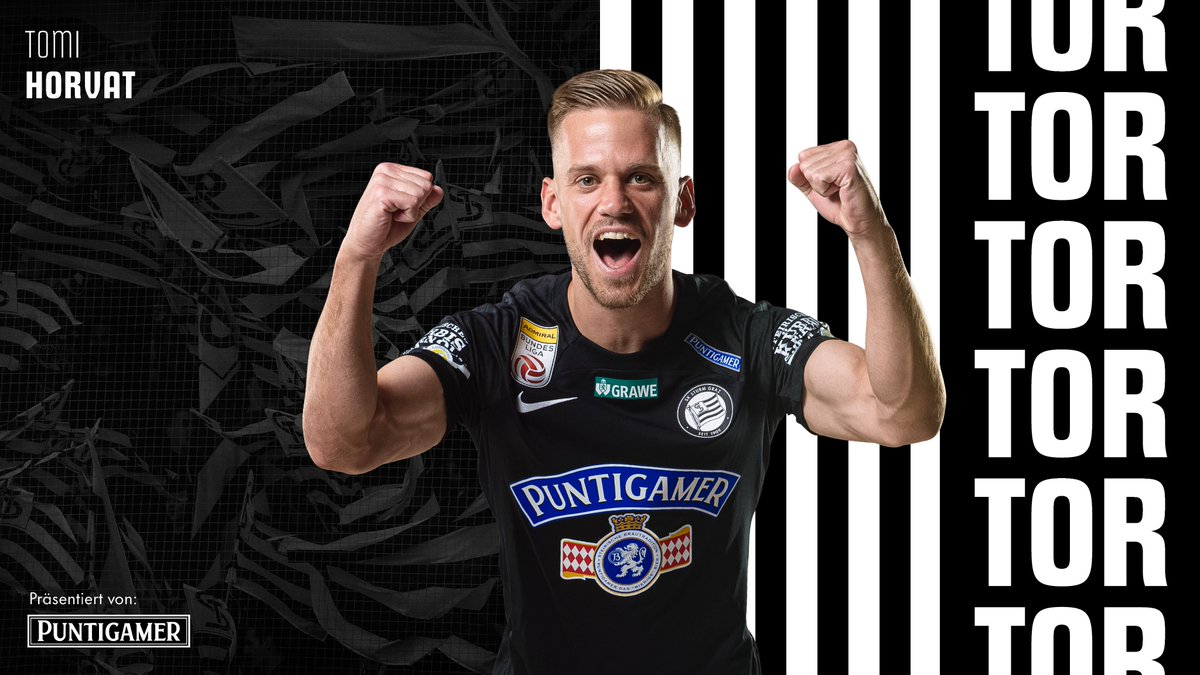 TOMIIIIIIIIIII! Unser slowenischer Nationalspieler Tomi #Horvat trifft in der 81. Minute zum 2:1!🖤🤍 #sturmgraz #GlaubeWilleMut #STUSCR ____________ STU 2:1 SCR |⏱️81'