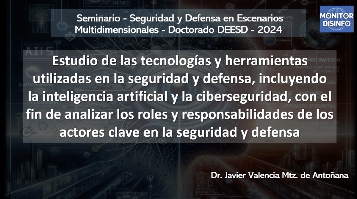 #intelligence #inteligencia #InformationWarfare #disinformation #desinformación @monitordisinfo 
El sábado pasado tuve el honor y el privilegio de poder pasar por el Doctorado en Estudios Estratégicos, Seguridad y Defensa, Escuela Superior de Guerra de Colombia.