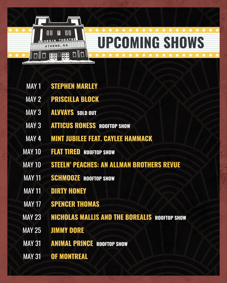 ZMPresents's tweet image. may concert lineups 🔥🔥🔥 tickets available now at zeromile.com