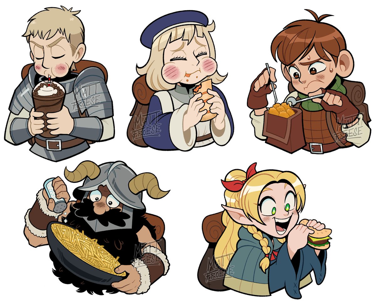 Dungeon Meshi Fast Food stickers!