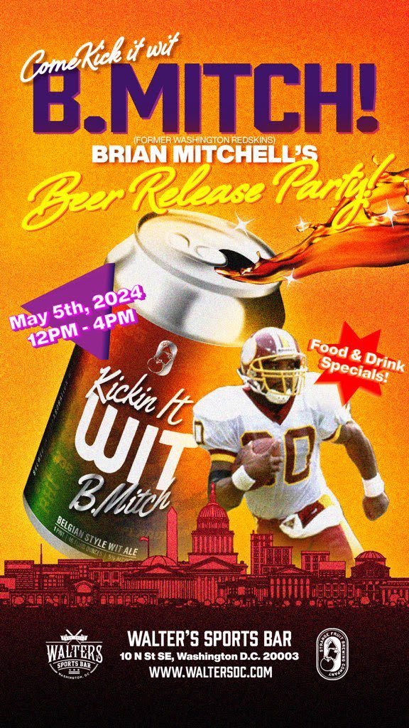 Speaking of Kickin It Wit B Mitch come out to @waltersbardc for brunch this Sunday @JPFinlayNBCS to have one with @BMITCHLIVE30